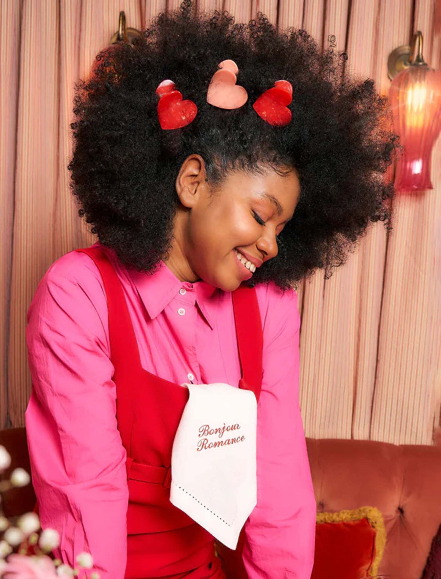 Pinza para el pelo corazón Rosa