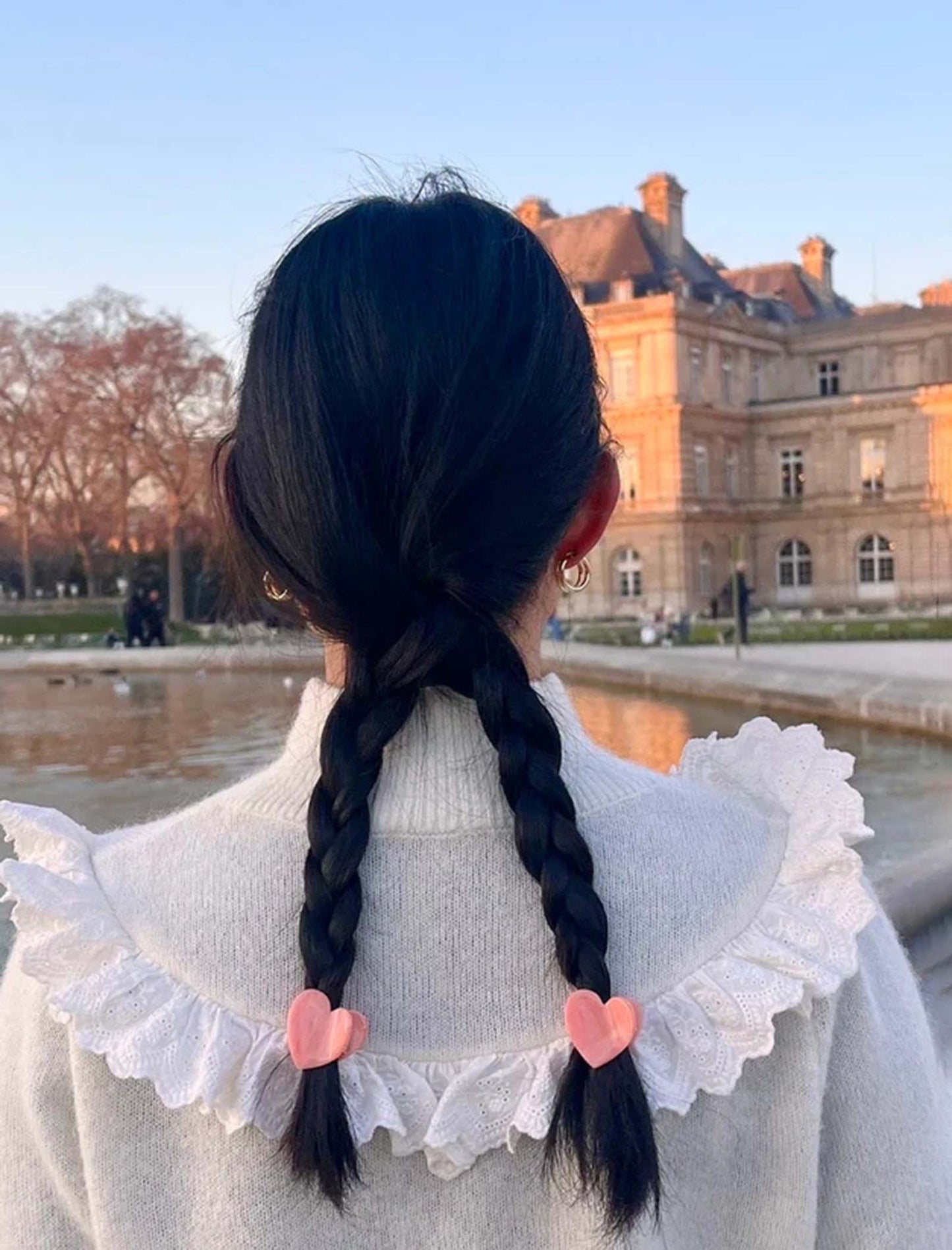 Mini pinza para el pelo Corazón rosa
