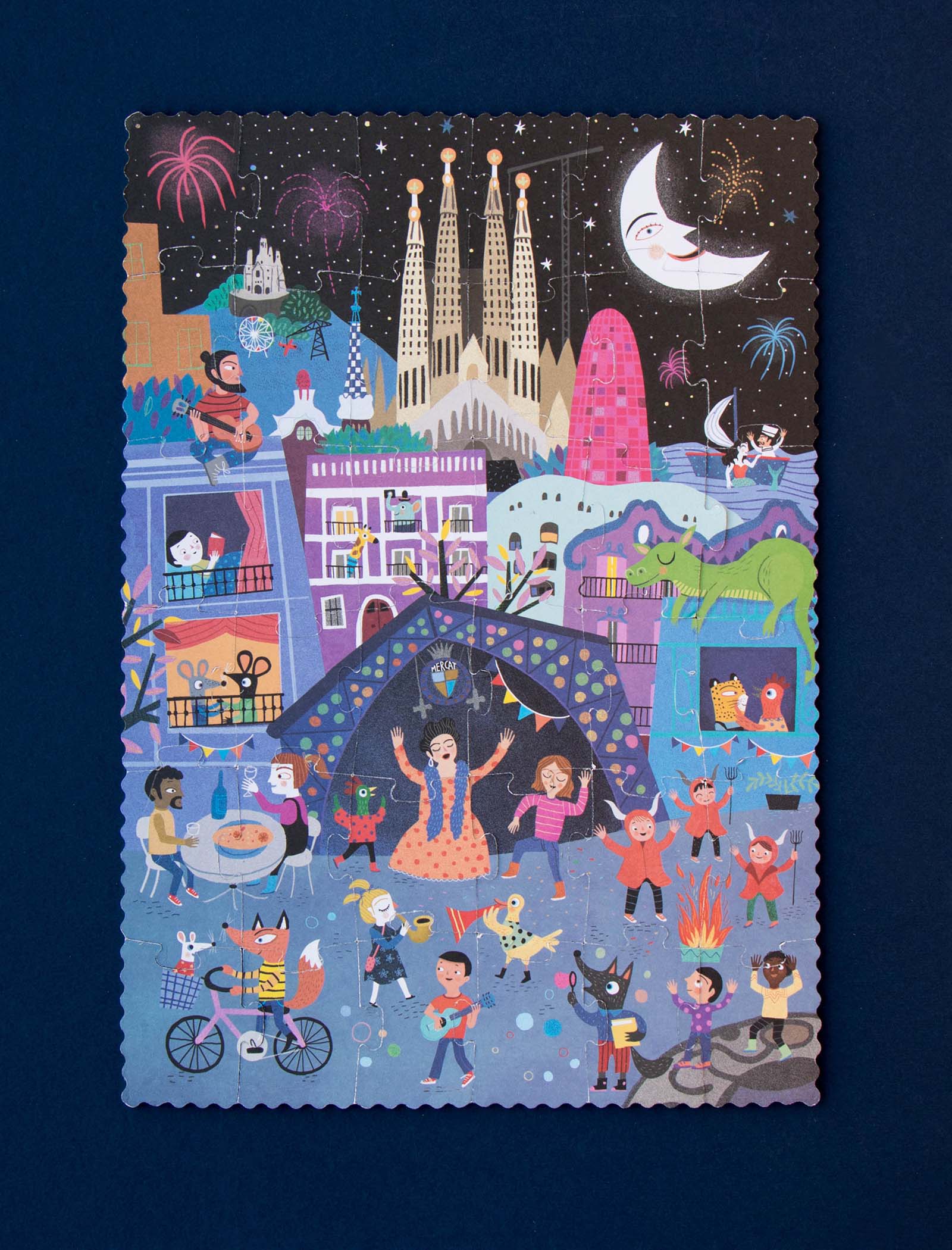 Night and day in Barcelona puzzle